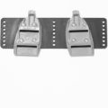 A pair of BasePlates attached to a Sykes foot stretcher/foot board