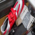 The BasePlate on a foot stretcher with a New Wave shoe and ShoePlate attached