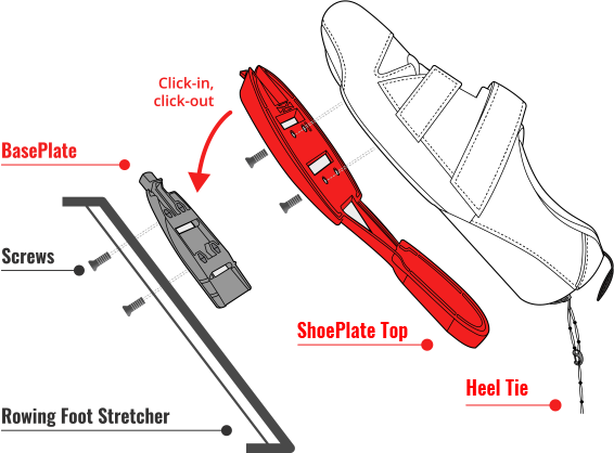 Fitment Click-in Rowing Cleat